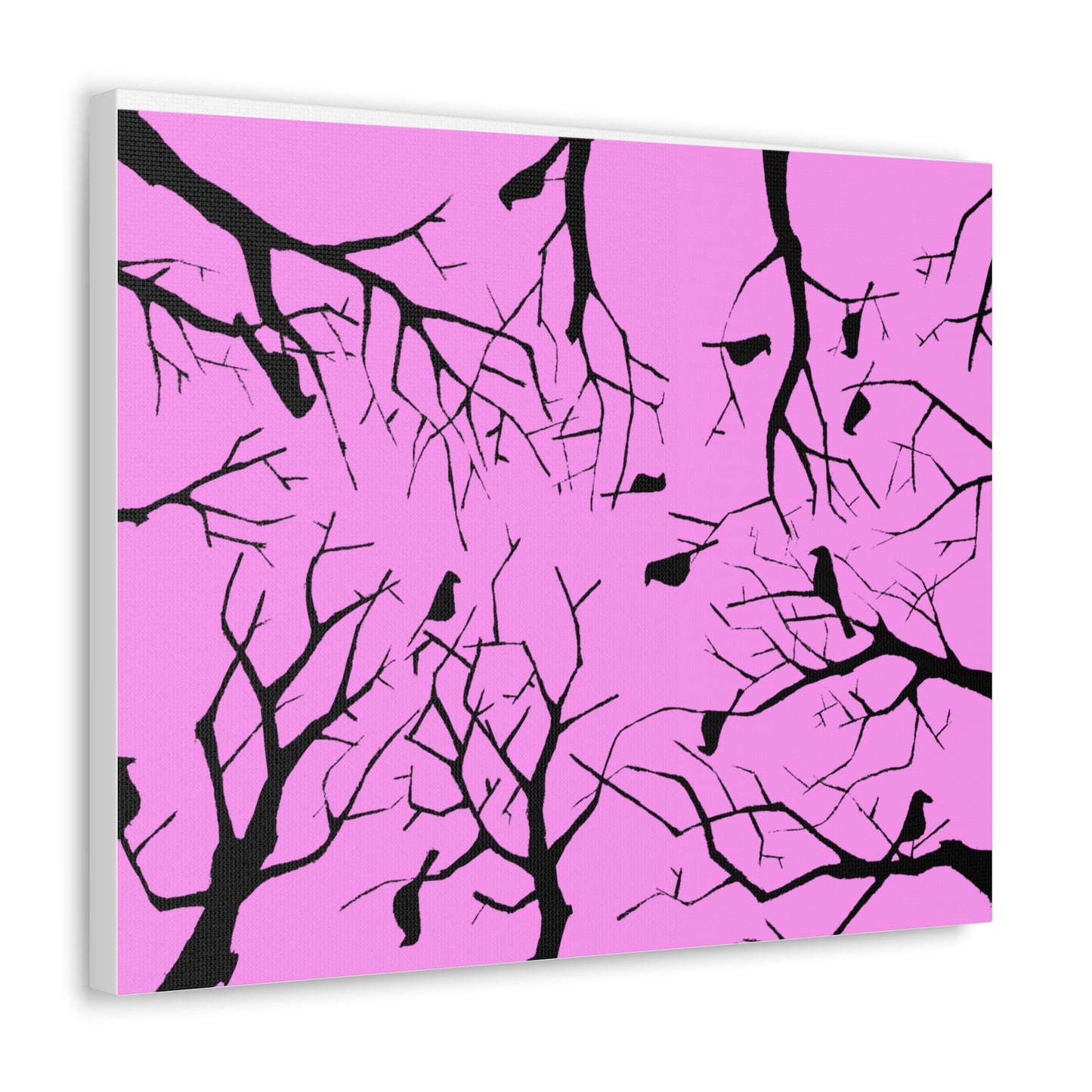 Birds in Trees with Pink Background on Canvas Gallery Wraps