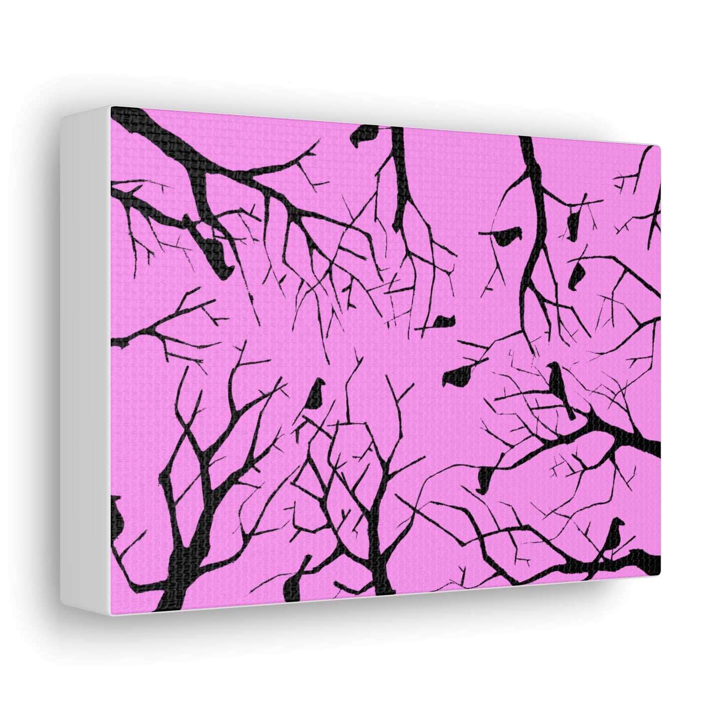 Birds in Trees with Pink Background on Canvas Gallery Wraps