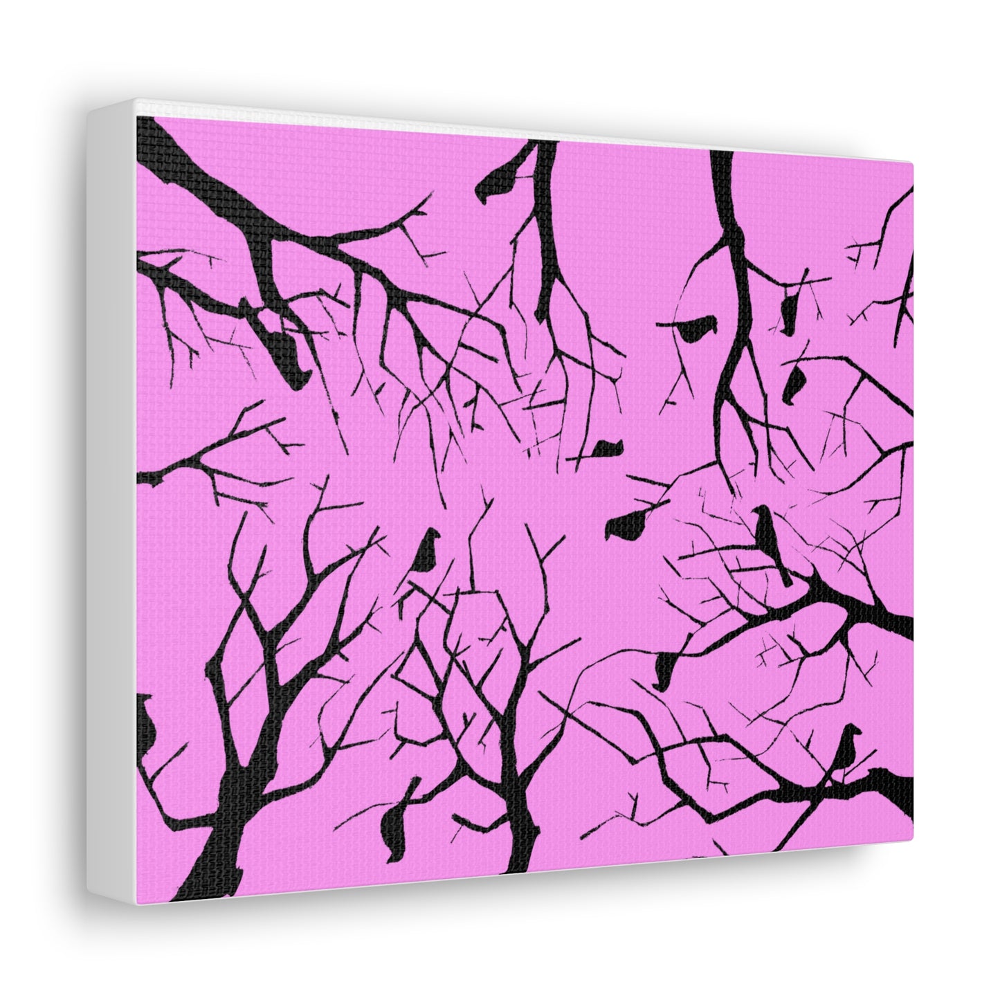 Birds in Trees with Pink Background on Canvas Gallery Wraps