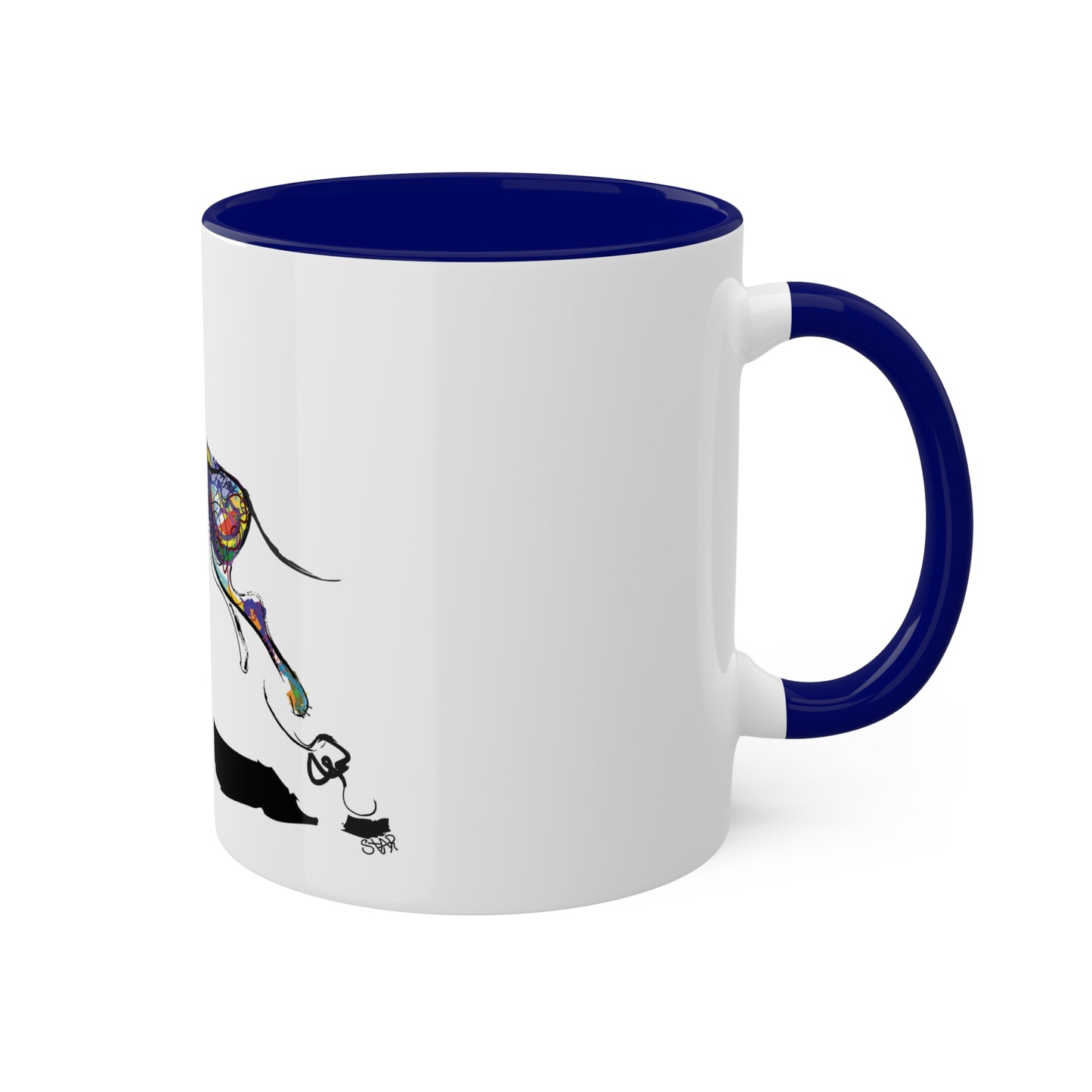 "Dog Playing With A Tennis Ball" on Colorful Mugs, 11oz