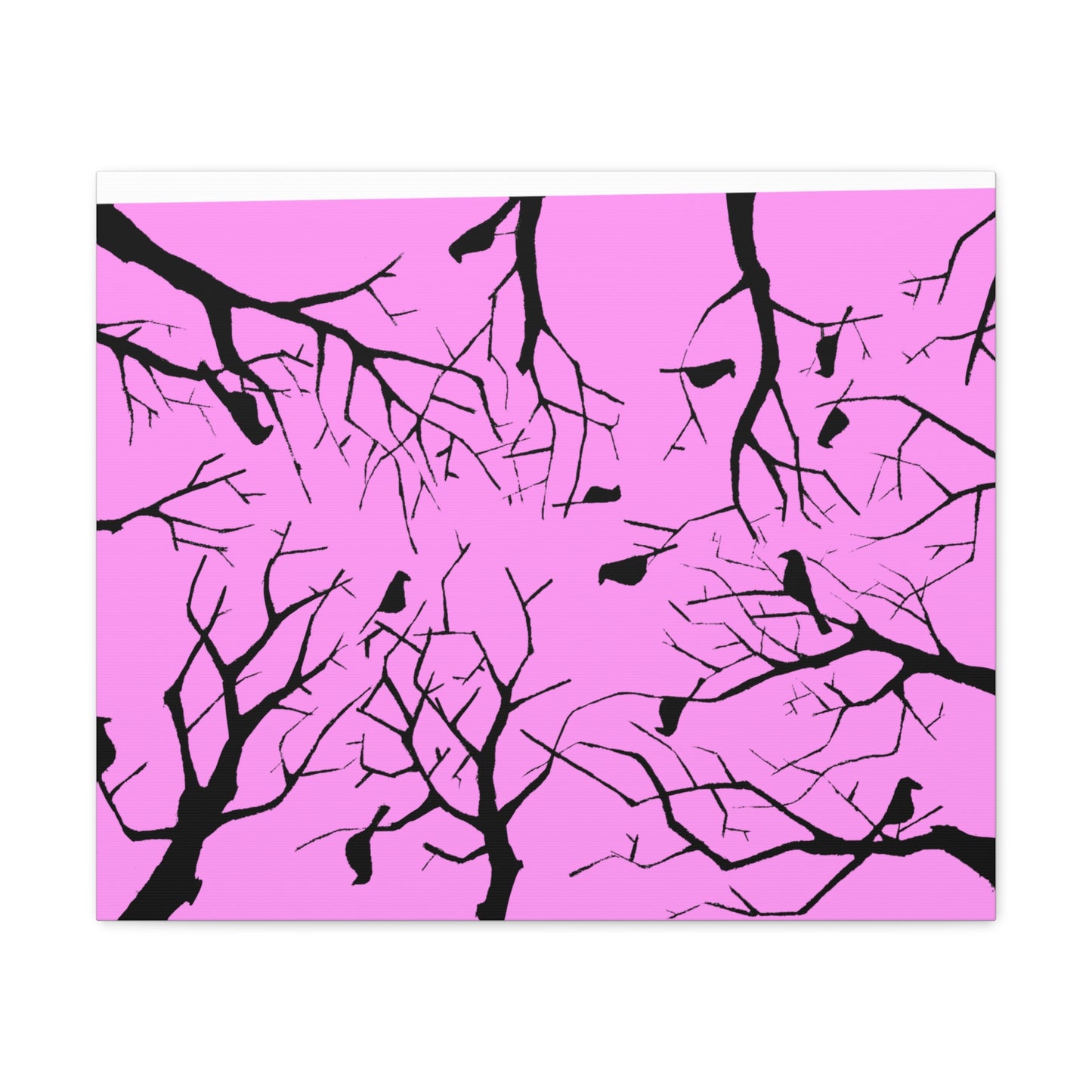Birds in Trees with Pink Background on Canvas Gallery Wraps