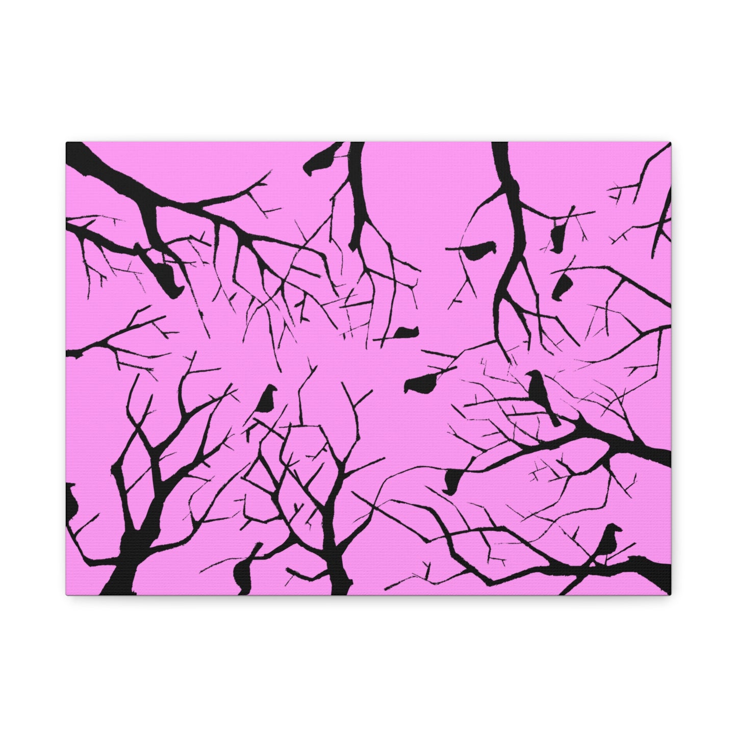 Birds in Trees with Pink Background on Canvas Gallery Wraps