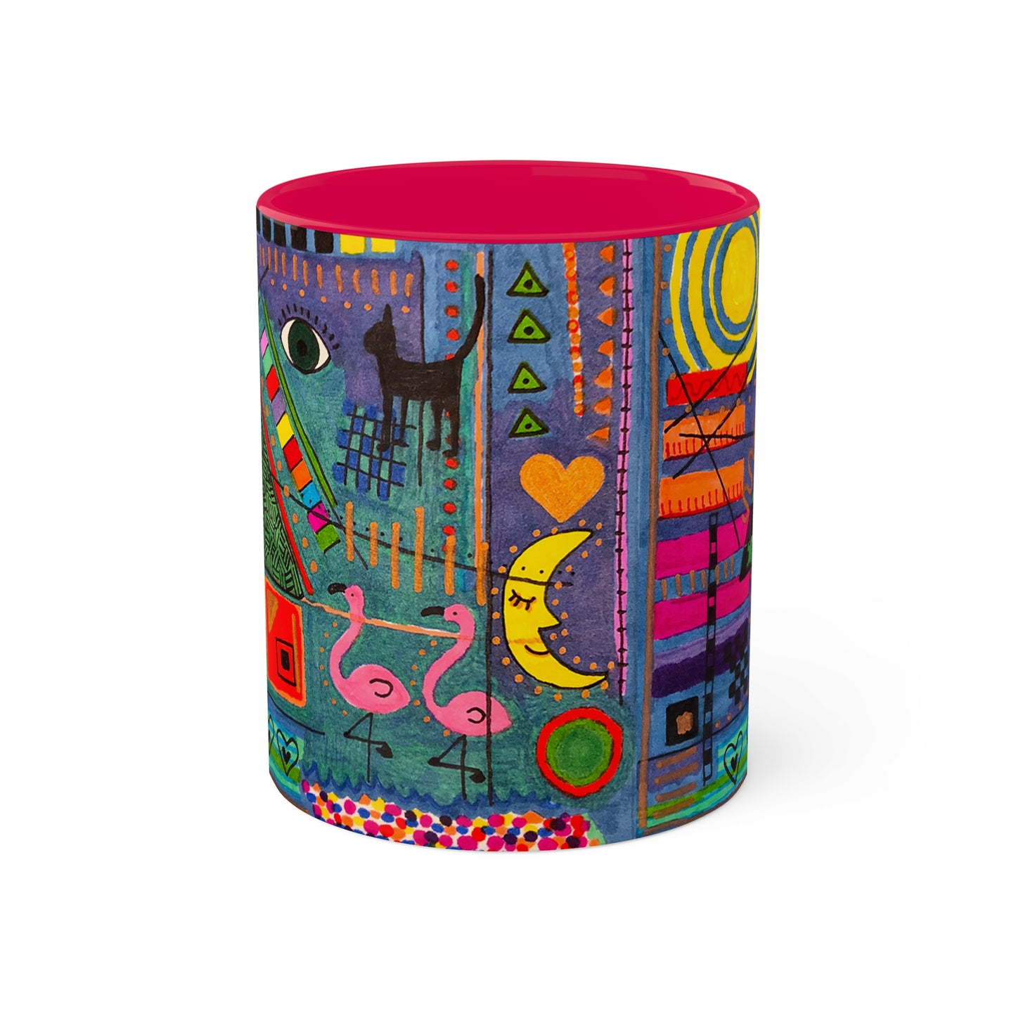 Abstract Drawing l on Colorful Mugs, 11oz
