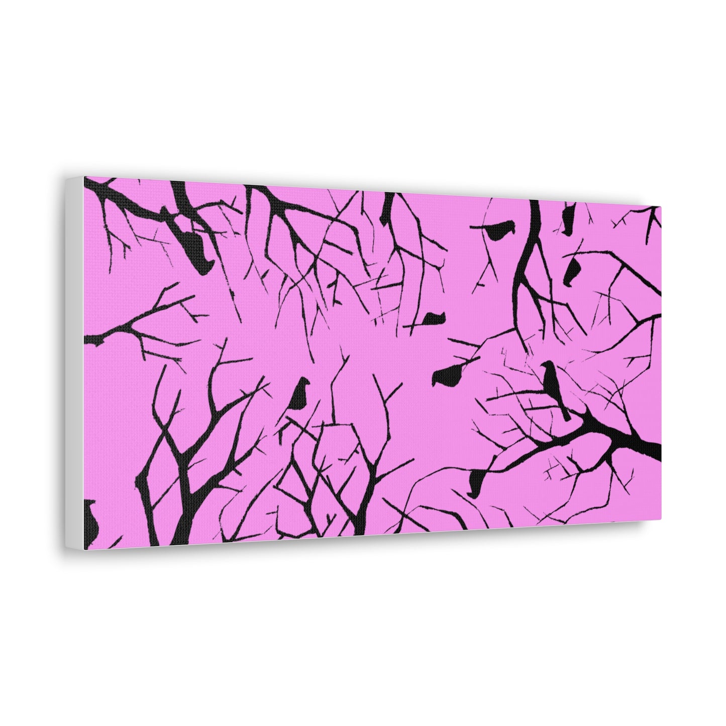Birds in Trees with Pink Background on Canvas Gallery Wraps