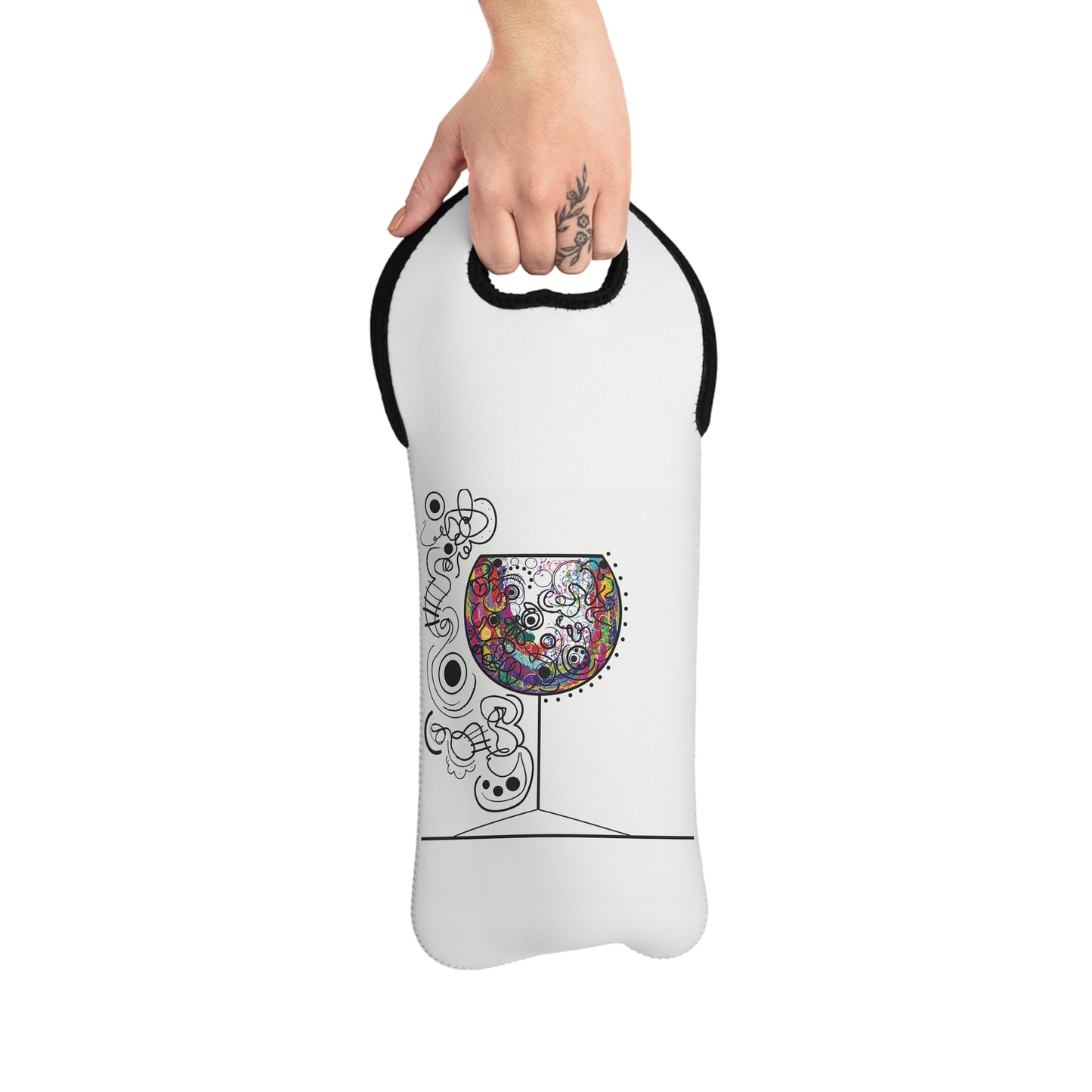 "Wine Glass" Art Piece On A Wine Tote Bag