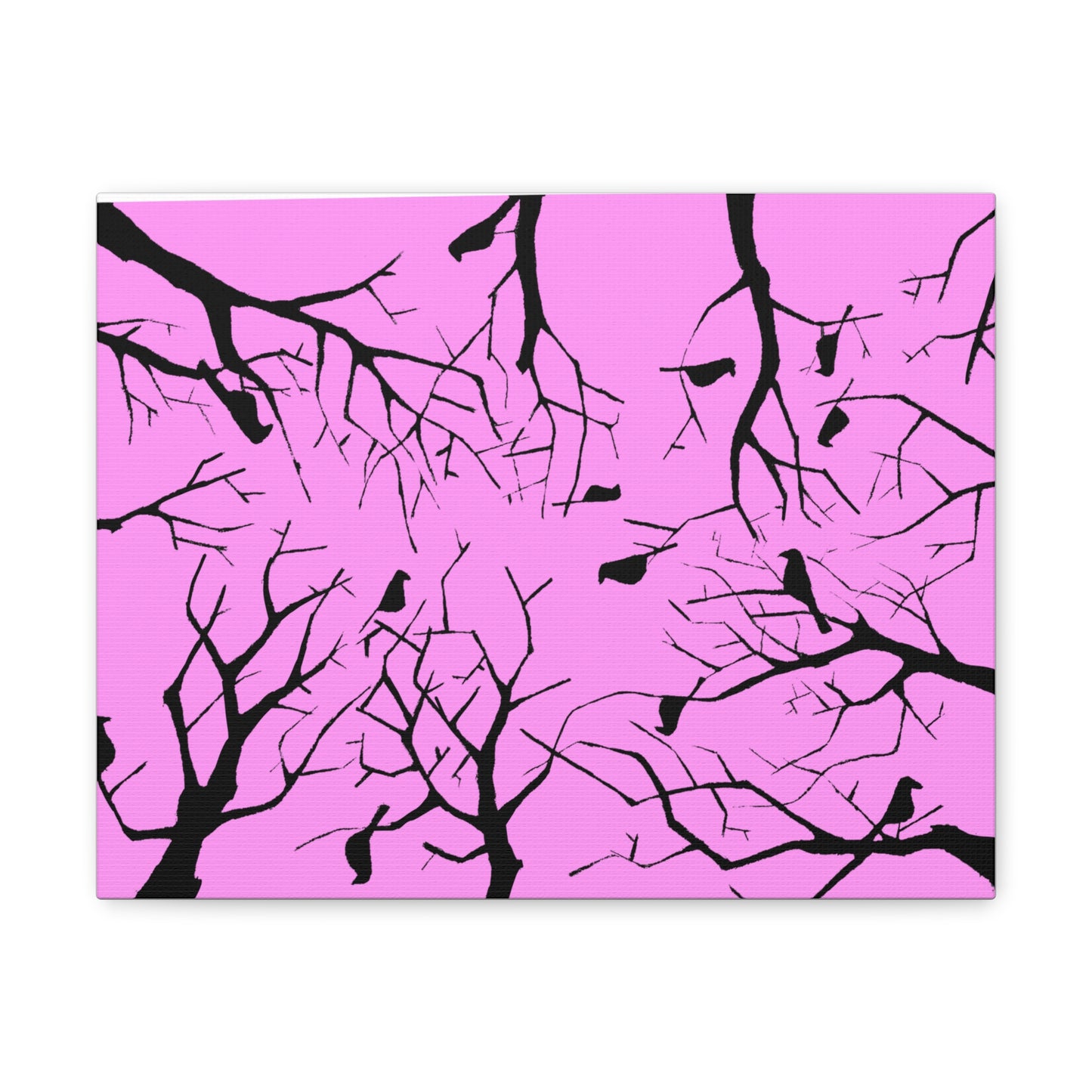 Birds in Trees with Pink Background on Canvas Gallery Wraps