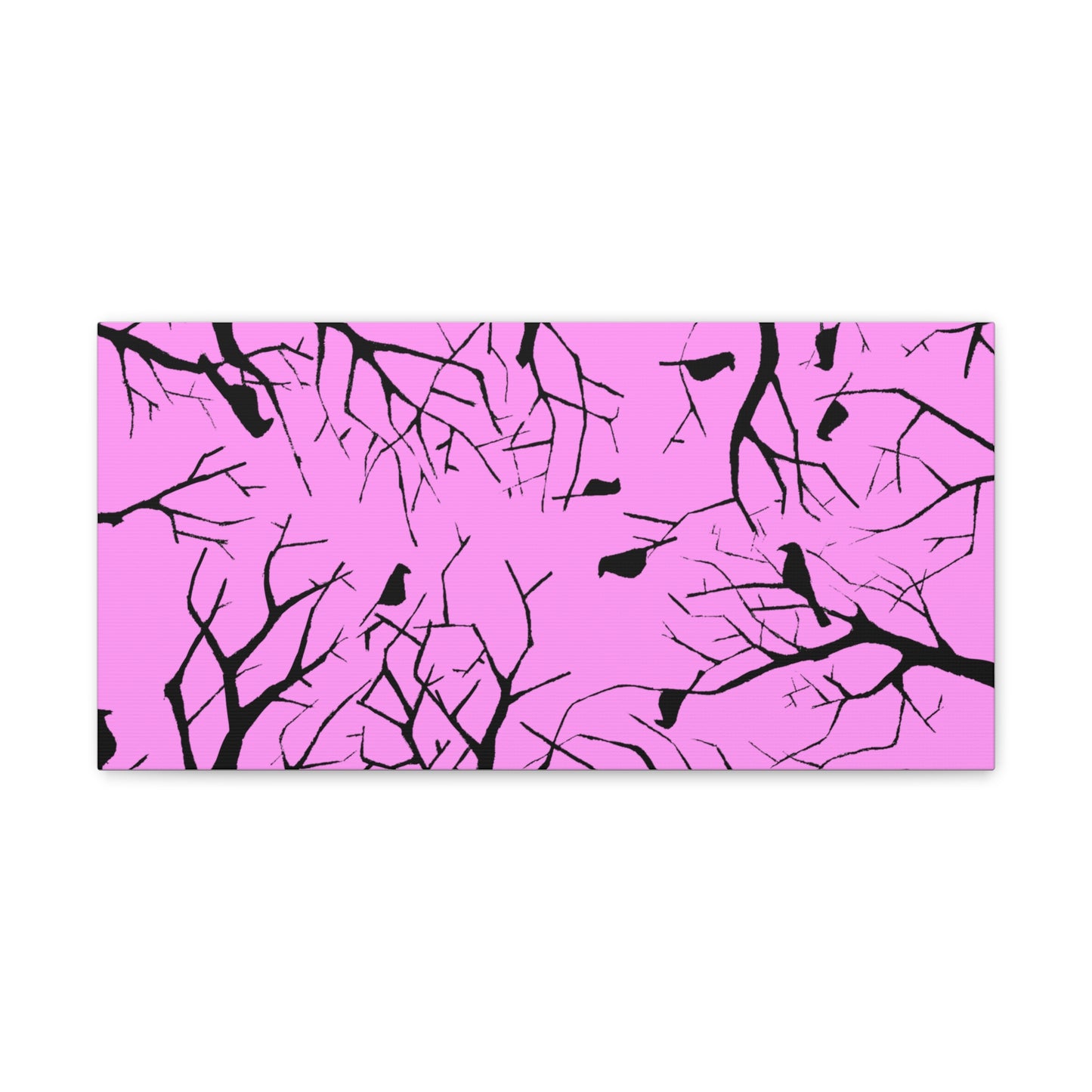 Birds in Trees with Pink Background on Canvas Gallery Wraps