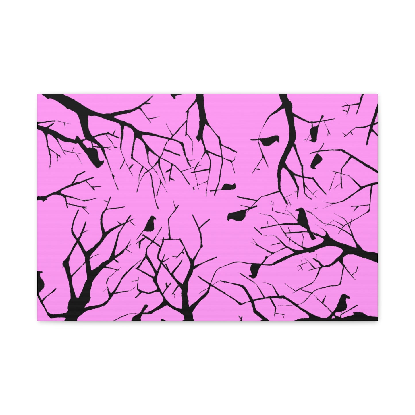 Birds in Trees with Pink Background on Canvas Gallery Wraps