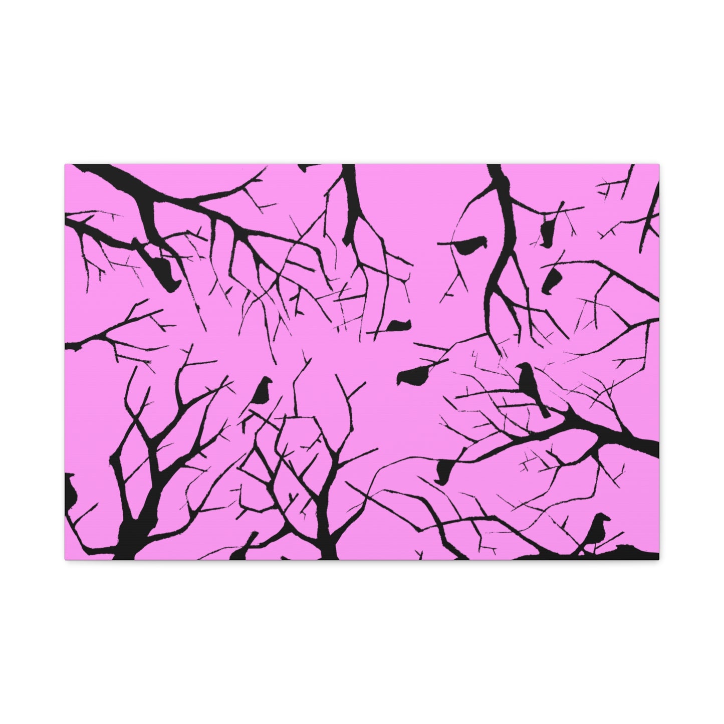 Birds in Trees with Pink Background on Canvas Gallery Wraps