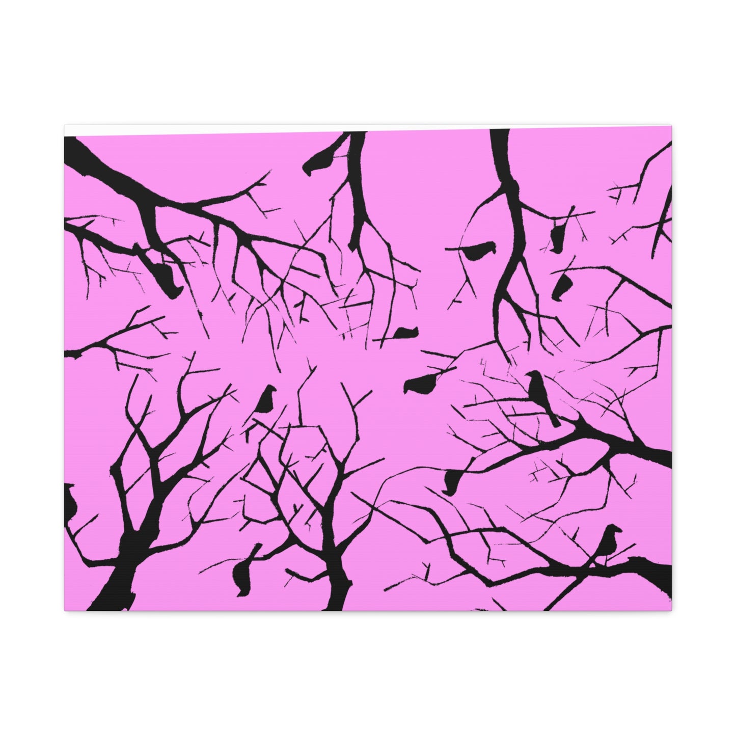 Birds in Trees with Pink Background on Canvas Gallery Wraps