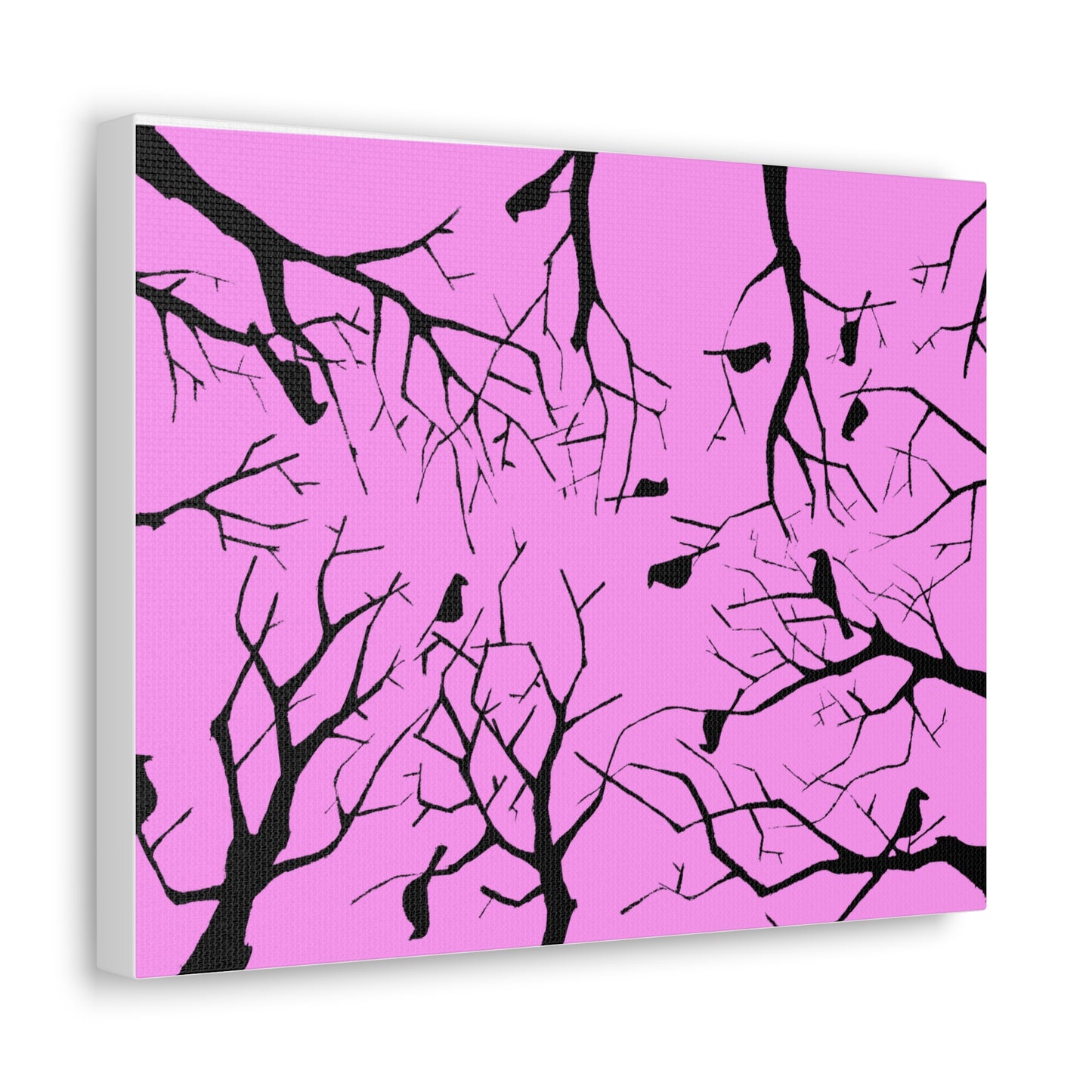 Birds in Trees with Pink Background on Canvas Gallery Wraps