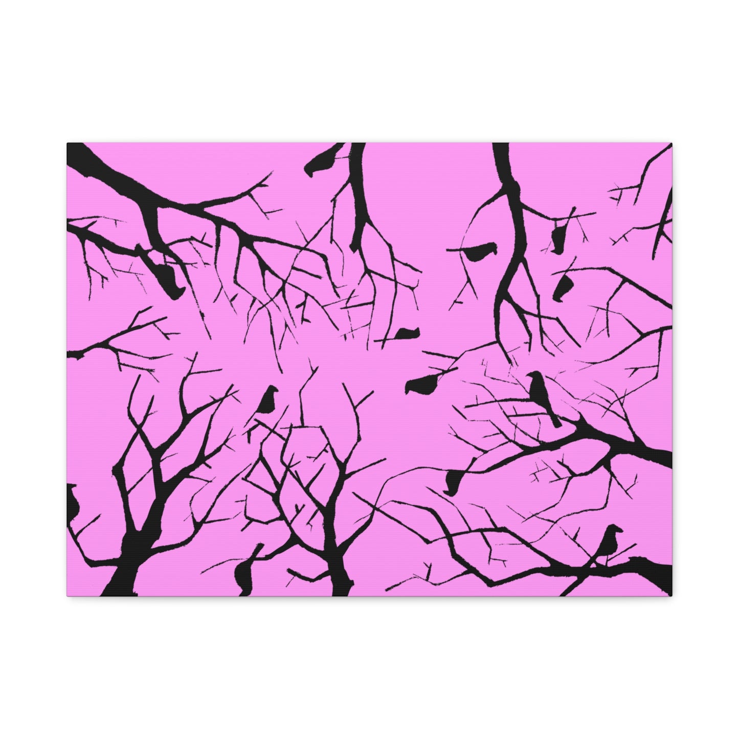 Birds in Trees with Pink Background on Canvas Gallery Wraps