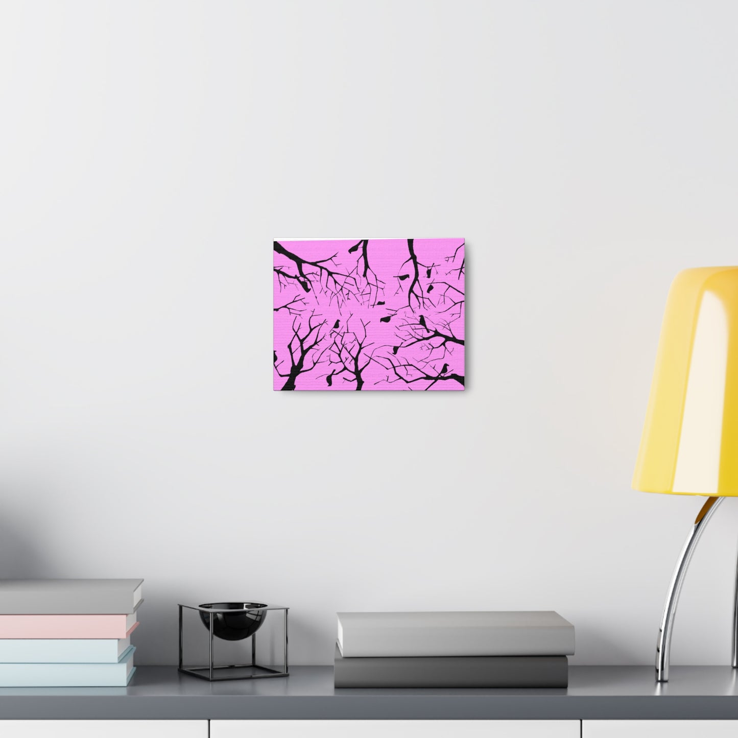 Birds in Trees with Pink Background on Canvas Gallery Wraps