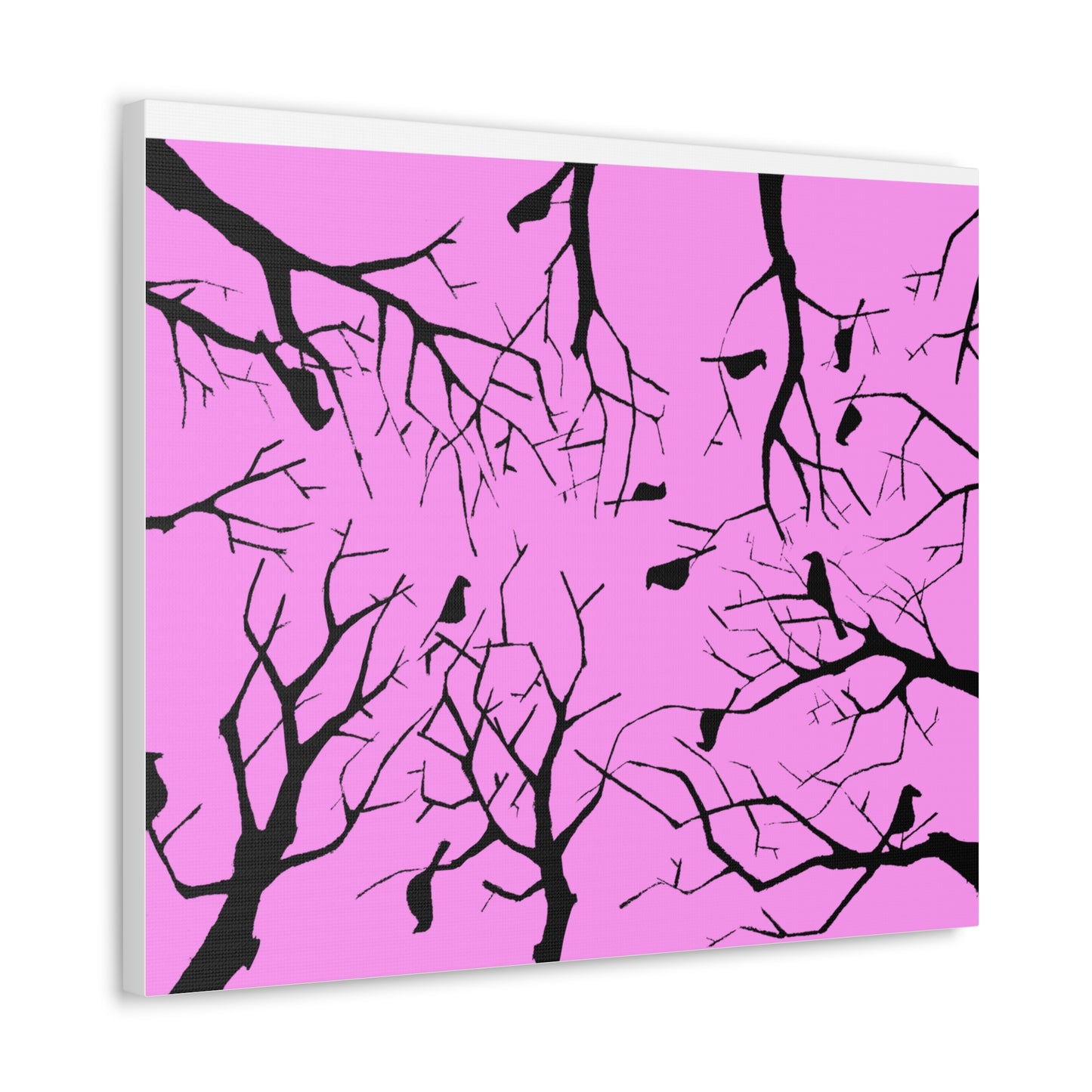 Birds in Trees with Pink Background on Canvas Gallery Wraps