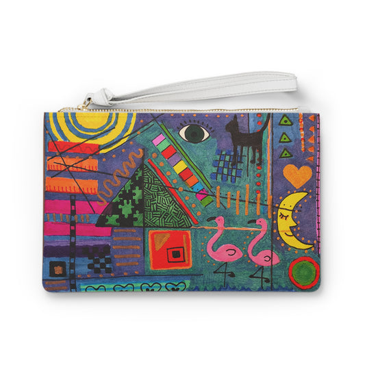 Abstract Drawing l on an Adorable Perfect-For-Any-Event Clutch Bag