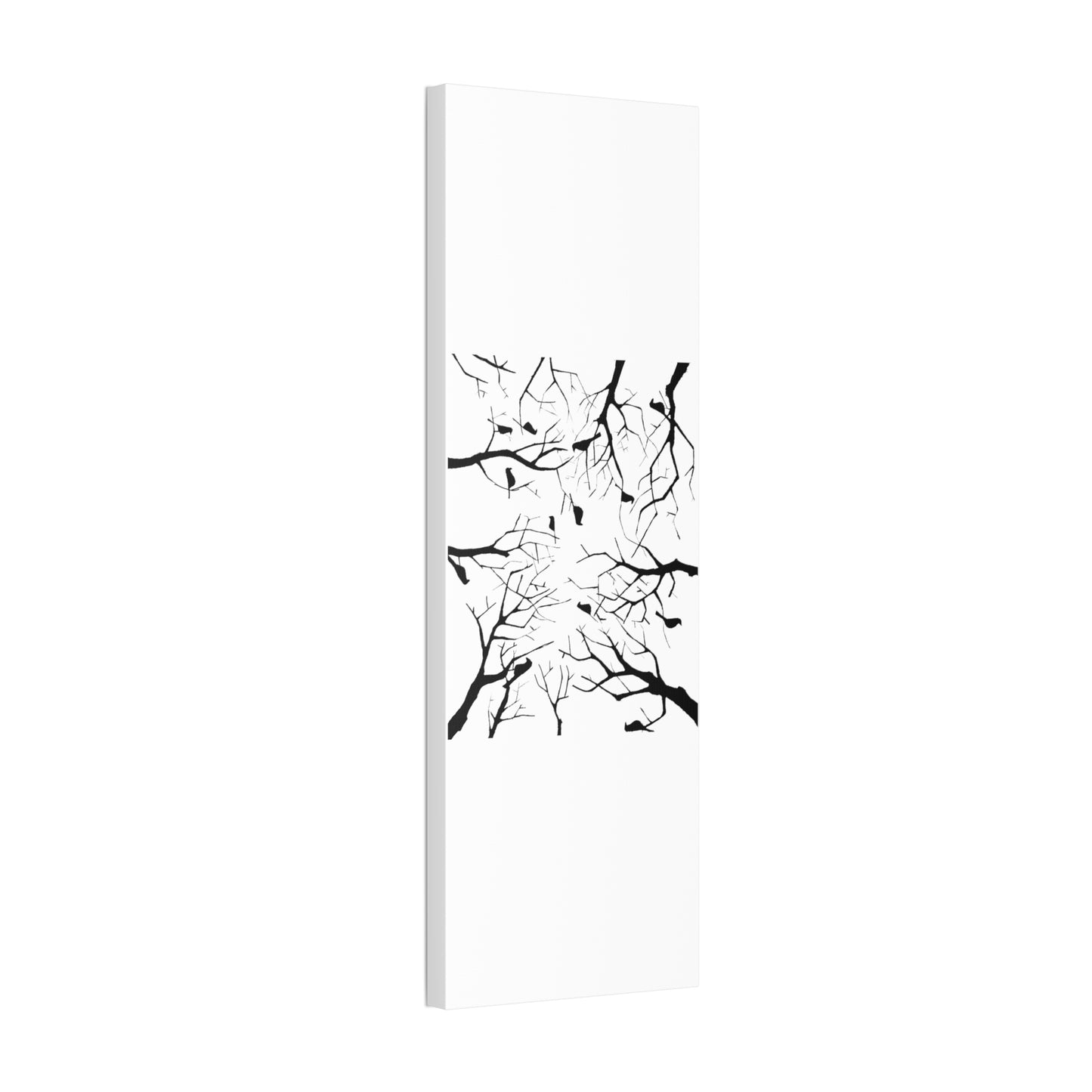 Birds in Trees with White Background on Classic Stretched Canvas