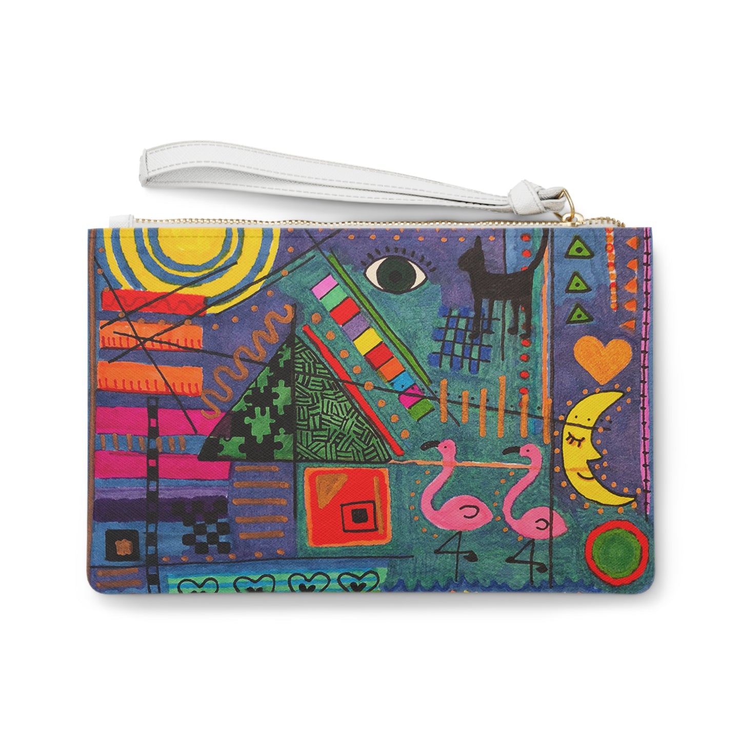 Abstract Drawing l on an Adorable Perfect-For-Any-Event Clutch Bag