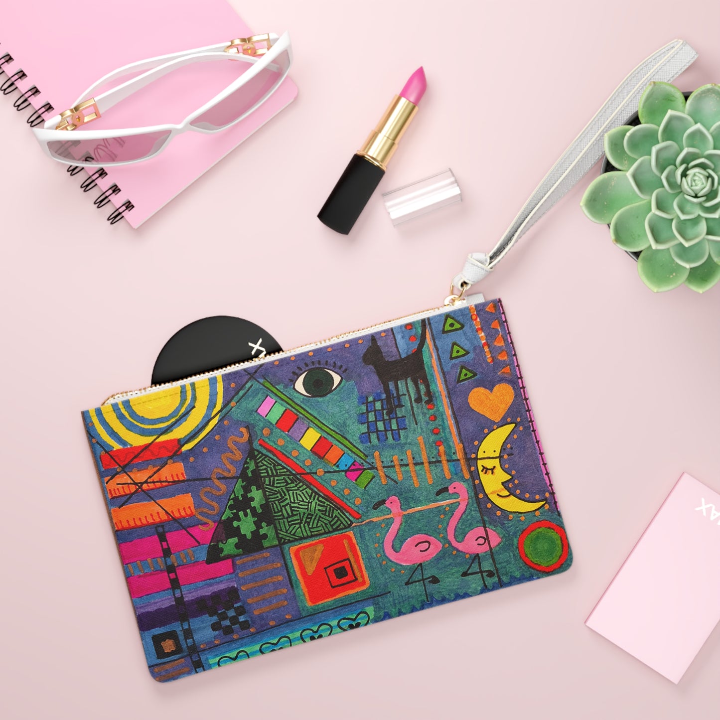 Abstract Drawing l on an Adorable Perfect-For-Any-Event Clutch Bag