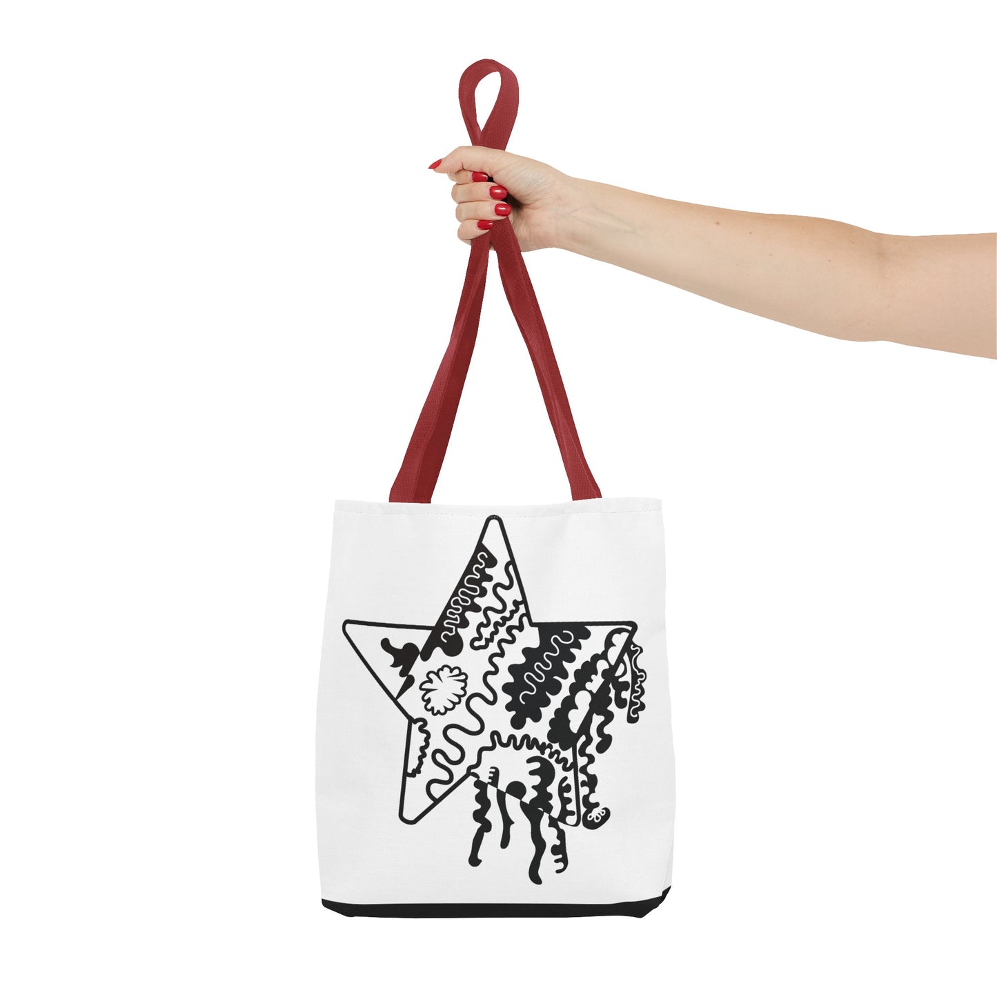 Copy of Star Makes Art Signature Logo in Black + White on a Tote Bag - Front and Back Feature a Black Logo on a White Background